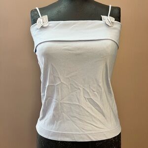 Y2K LA Movers Baby Blue Butterfly Embellished Tank Top Blouse Size Small